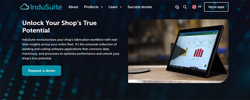 Indusuite homepage featuring component-based architecture